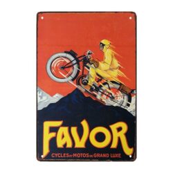 plaque métal décorative moto