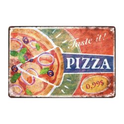 plaque métal décorative pizza