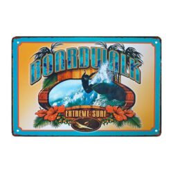 plaque métal décorative vintage surf