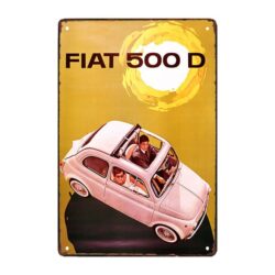 plaque métal fiat 500