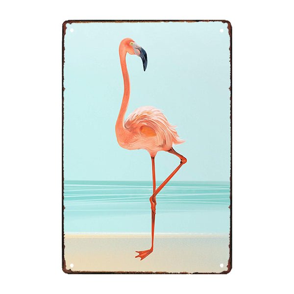 plaque-metal-flamant-rose plaque métal flamant rose