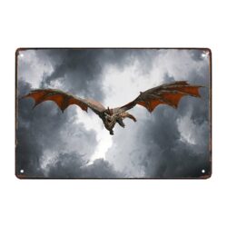 plaque métal game of thrones dragon
