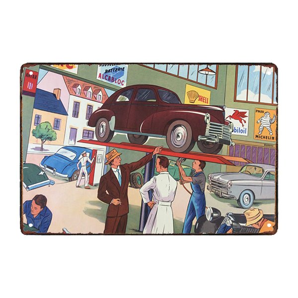 plaque-metal-garage-mecanique plaque métal garage mécanique