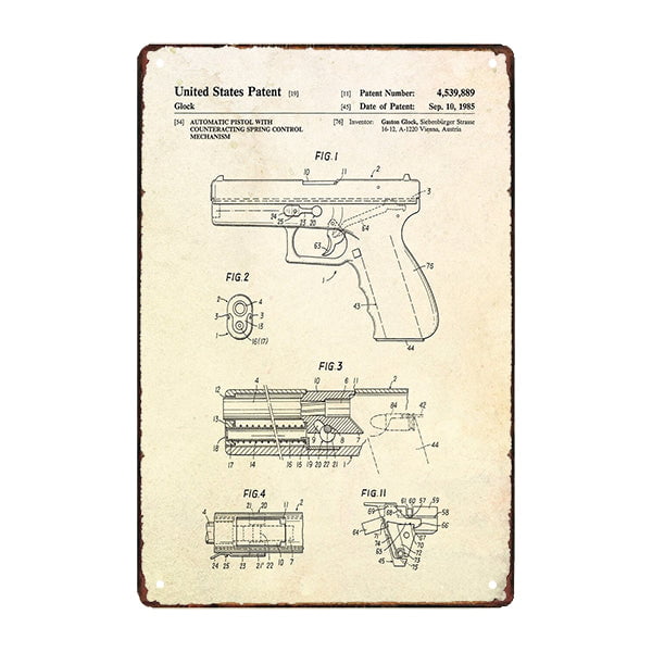 plaque-metal-glock plaque métal glock