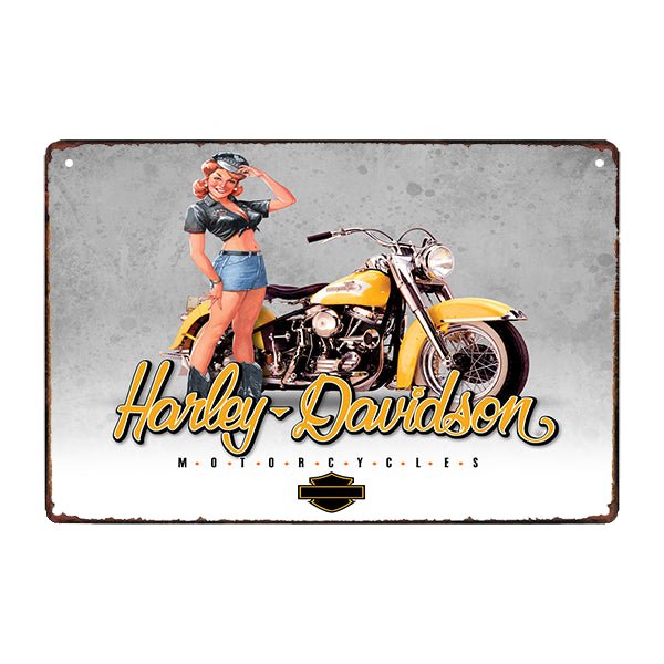 plaque-metal-harley-pinup plaque métal harley pinup