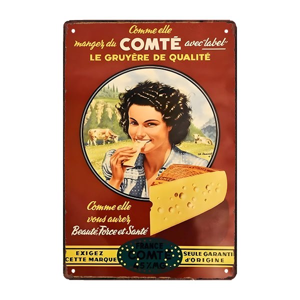 plaque-publicitaire-ancienne-fromage-comte plaque publicitaire ancienne fromage comté