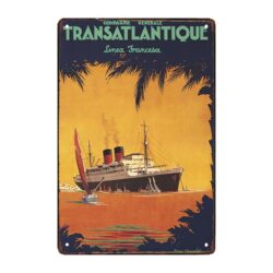 plaque publicitaire ancienne transatlantique