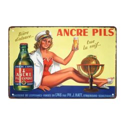 plaque publicitaire bière ancre