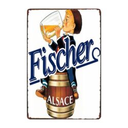 plaque publicitaire biere fischer