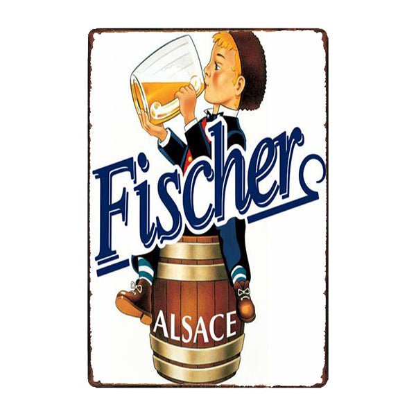 plaque-publicitaire-biere-fischer plaque publicitaire biere fischer
