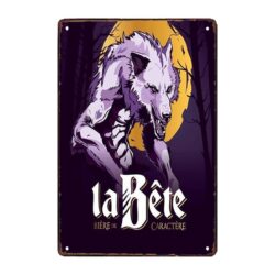 plaque publicitaire bière la bête