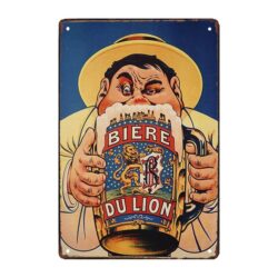 plaque publicitaire biere le lion