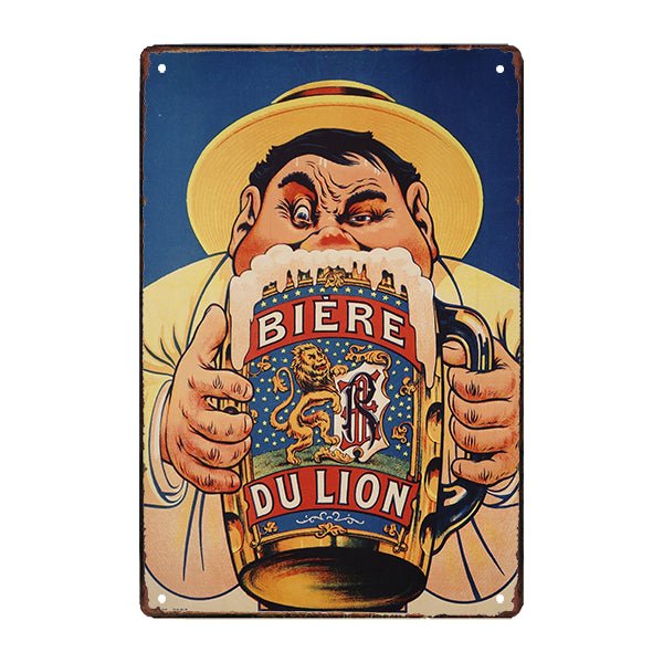 plaque-publicitaire-biere-le-lion plaque publicitaire biere le lion