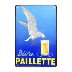 plaque publicitaire biere paillette