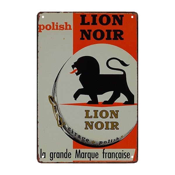 plaque-publicitaire-cirage-lion-noir plaque publicitaire cirage lion noir