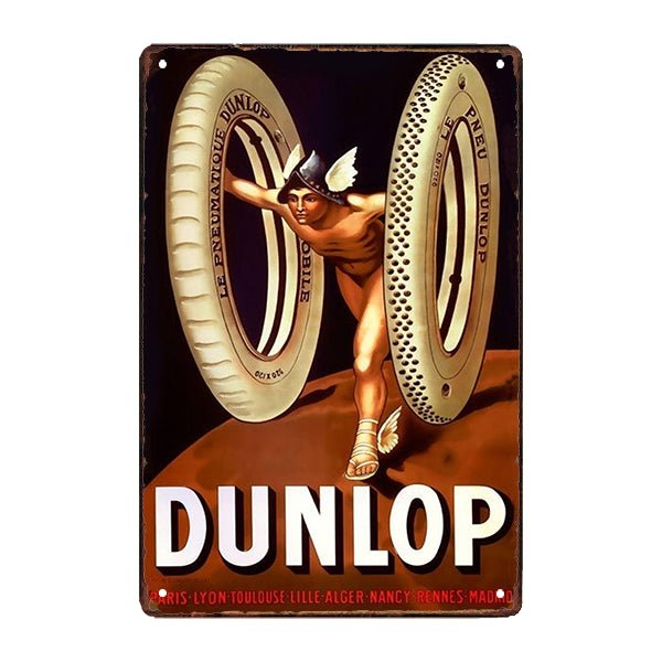 plaque-publicitaire-courroies-dunlop Plaque Métal Vintage <br> Courroies Dunlop – Image 1