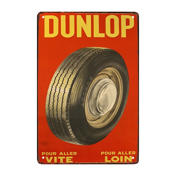 plaque-publicitaire-dunlop Plaque Métal Vintage <br> Pneu Dunlop – Image 1