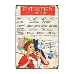 plaque publicitaire entretien du linge