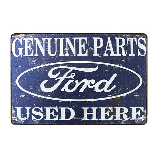 plaque-publicitaire-ford-genuine-parts-used-here plaque publicitaire ford genuine parts used here