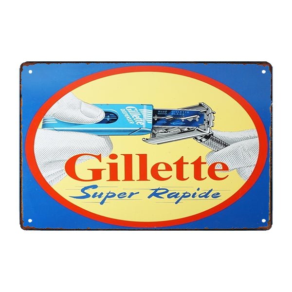 plaque-publicitaire-gillette plaque publicitaire gillette