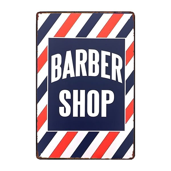 plaque-publicitaire-metallique-barbier Plaque Métal Vintage <br> Barber Shop – Image 1
