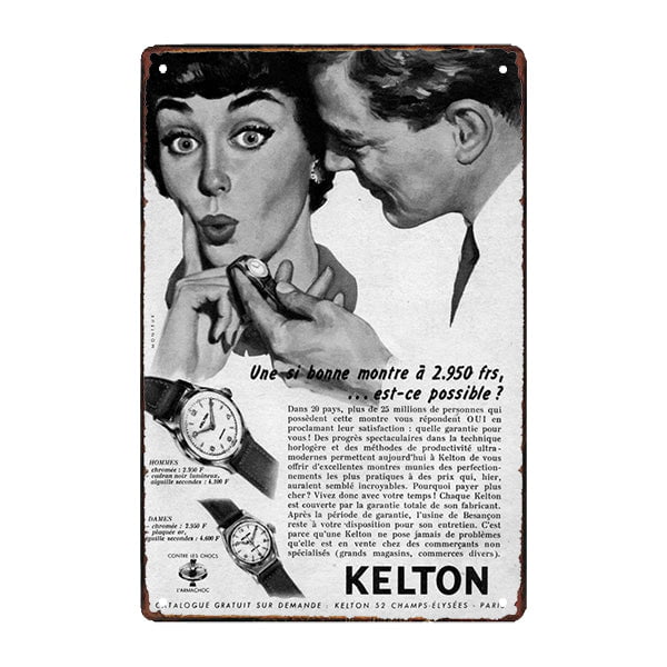 plaque-publicitaire-montre-kelton plaque publicitaire montre kelton