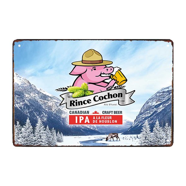 plaque-publicitaire-rince-cochon-ipa plaque publicitaire rince cochon ipa