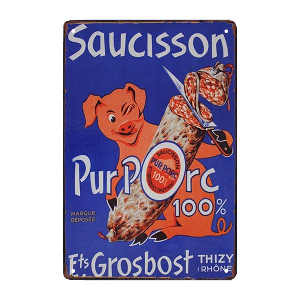 plaque-publicitaire-saucisson plaque publicitaire saucisson