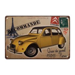 plaque publicitaire vintage 2cv