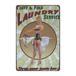 plaque publicitaire vintage pin up americaine