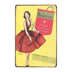 plaque publicitaire vintage pin up français