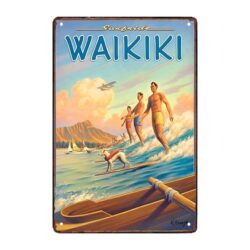 plaque publicitaire vintage surf