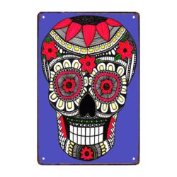 plaque publicitaire vintage tete de mort