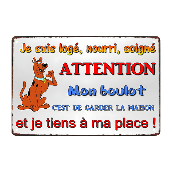 plaque-metal-humour-avec-chien plaque métal humour avec chien