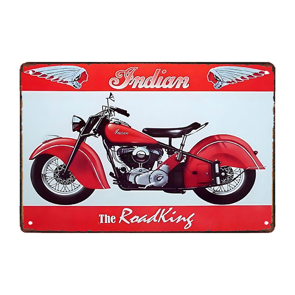 plaque-metal-indian Plaque Métal Vintage <br> Indian The Road King – Image 1