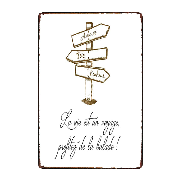 plaque-metal-la-vie-est-un-voyage plaque métal la vie est un voyage
