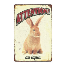 plaque métal lapin