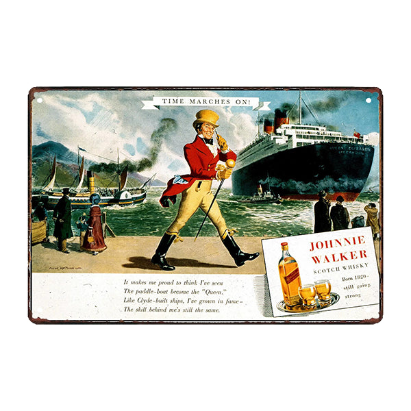 plaque-metal-vintage-johnnie-walker plaque métal vintage johnnie walker