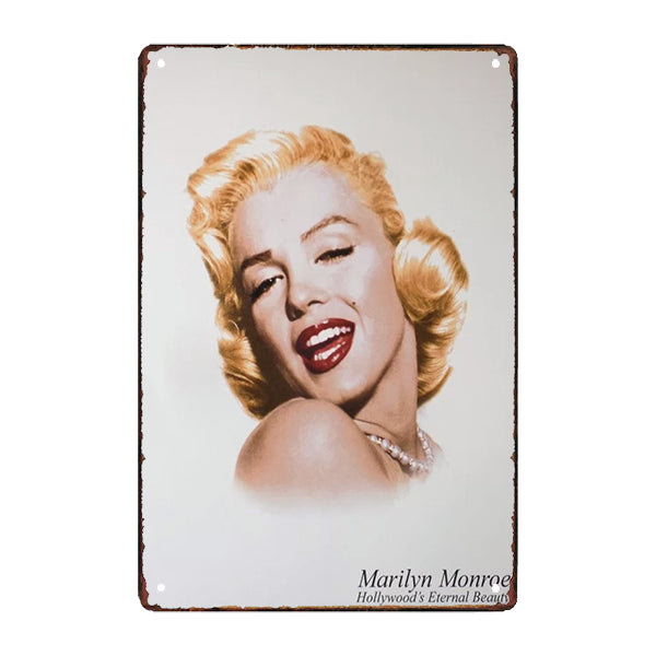plaque-metal-marilyn-monroe-vintage plaque métal Marilyn Monroe vintage