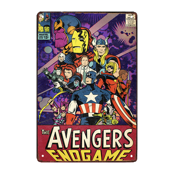 plaque-metal-marvel-vintage plaque métal marvel vintage