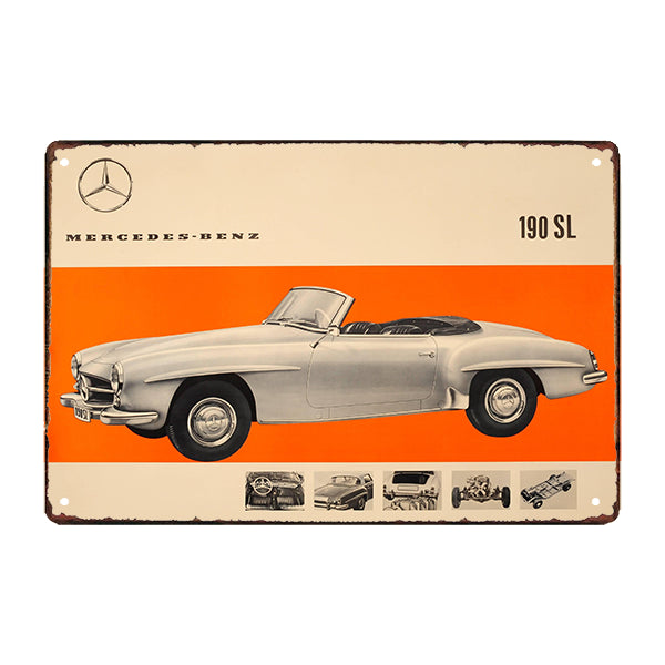 plaque-metal-mercedes-190-sl plaque métal Mercedes 190 SL