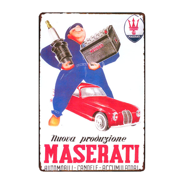 plaque-metal-vintage-maserati plaque métal vintage maserati