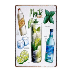 plaque métal mojito