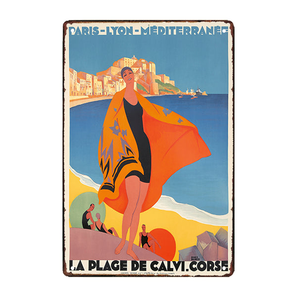 plaque-metal-paris-lyon-mediterranee-roger-broders-plage-calvi plaque métal paris lyon méditerranée roger broders plage calvi