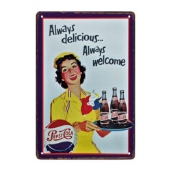 plaque métal pepsi