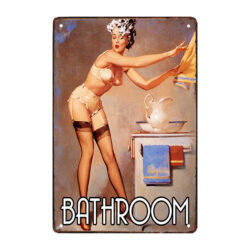 plaque métal pin up salle de bain