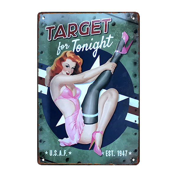 plaque-metal-pin-up-target-for-tonight plaque métal pin up target for tonight