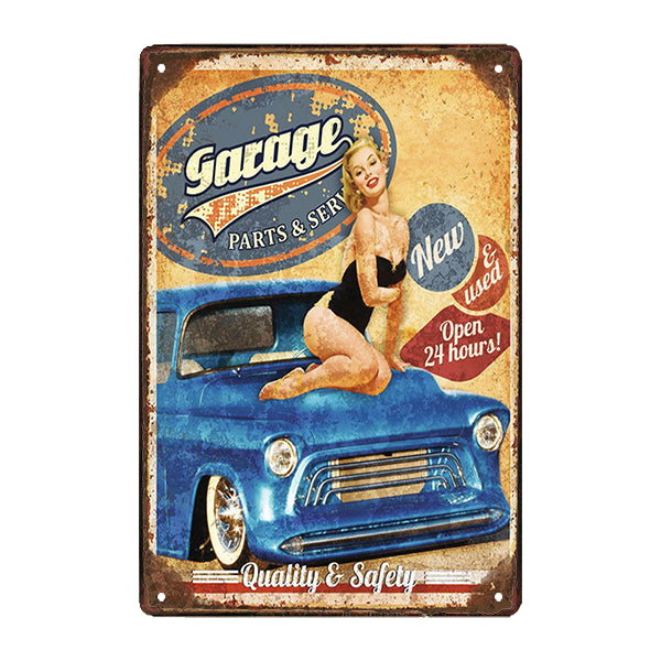 plaque-metal-pinup-auto plaque métal pinup auto