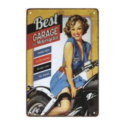 plaque métal pinup vintage garage