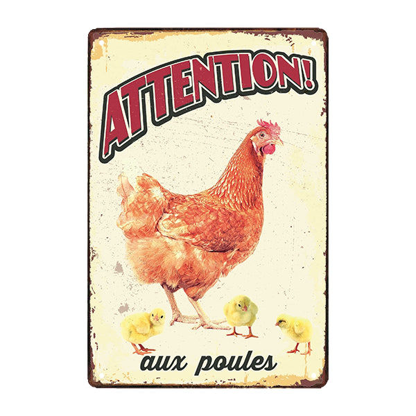 plaque-metal-poule plaque métal poule